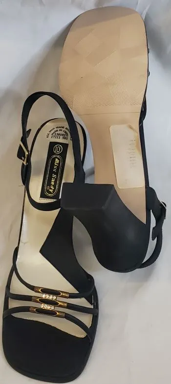 3.5" Abia -- Women's Dress Sandal -- Black Satin