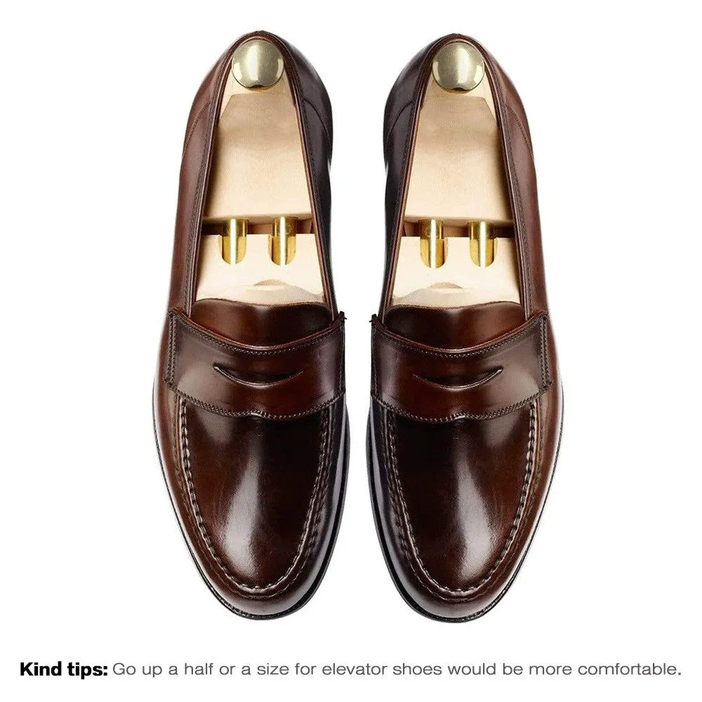6CM/2.36 Inches CMR CHAMARIPA CMR CHAMARIPA Men's Dark Brown Cordovan Penny Loafers