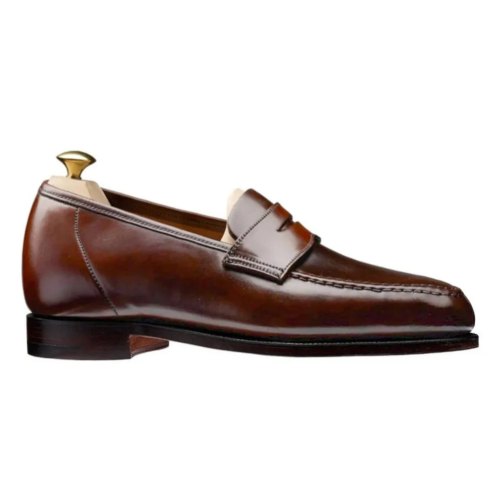 6CM/2.36 Inches CMR CHAMARIPA CMR CHAMARIPA Men's Dark Brown Cordovan Penny Loafers
