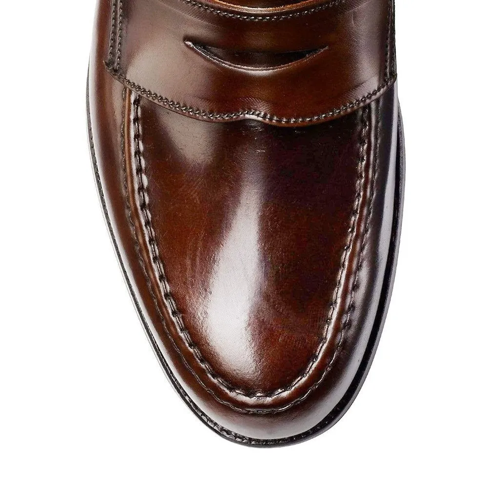6CM/2.36 Inches CMR CHAMARIPA CMR CHAMARIPA Men's Dark Brown Cordovan Penny Loafers