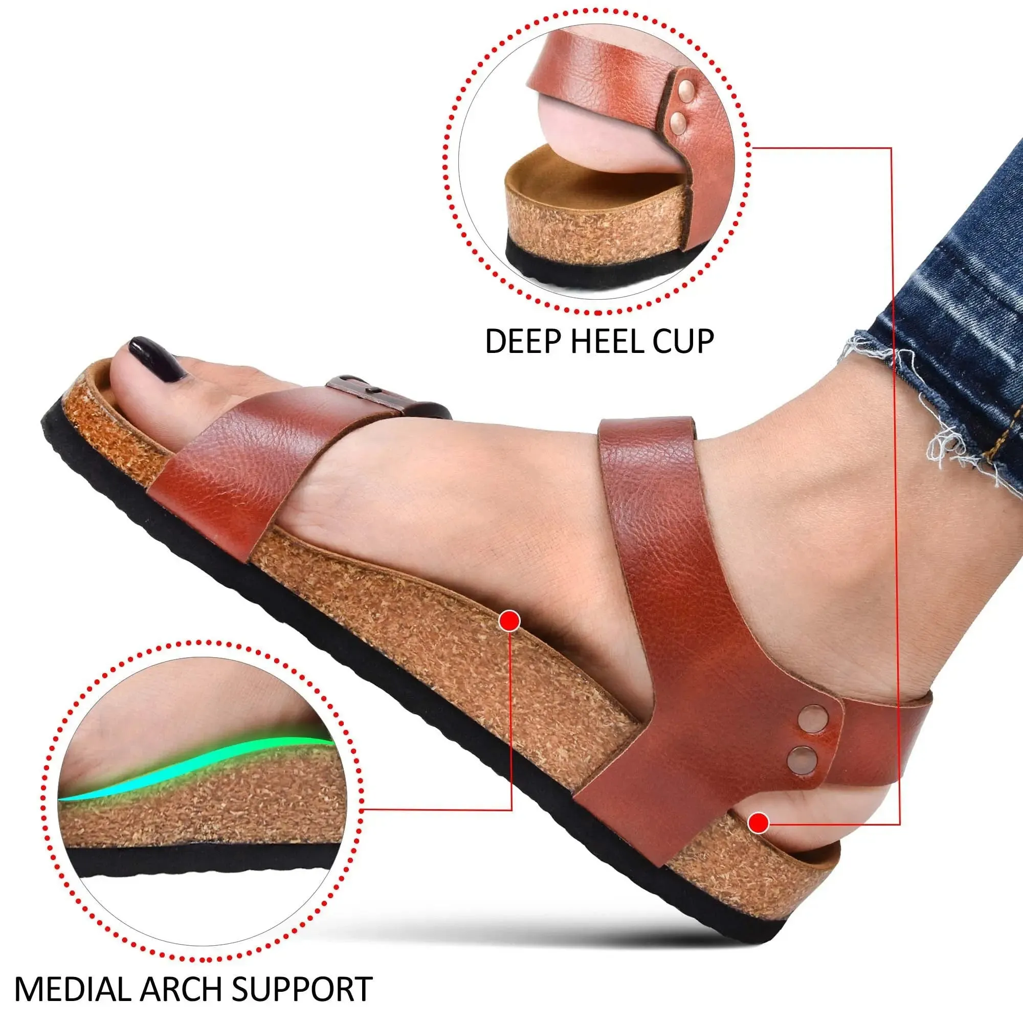 Amulet Women's Supportive Slingback Sandals for All-Day Comfort