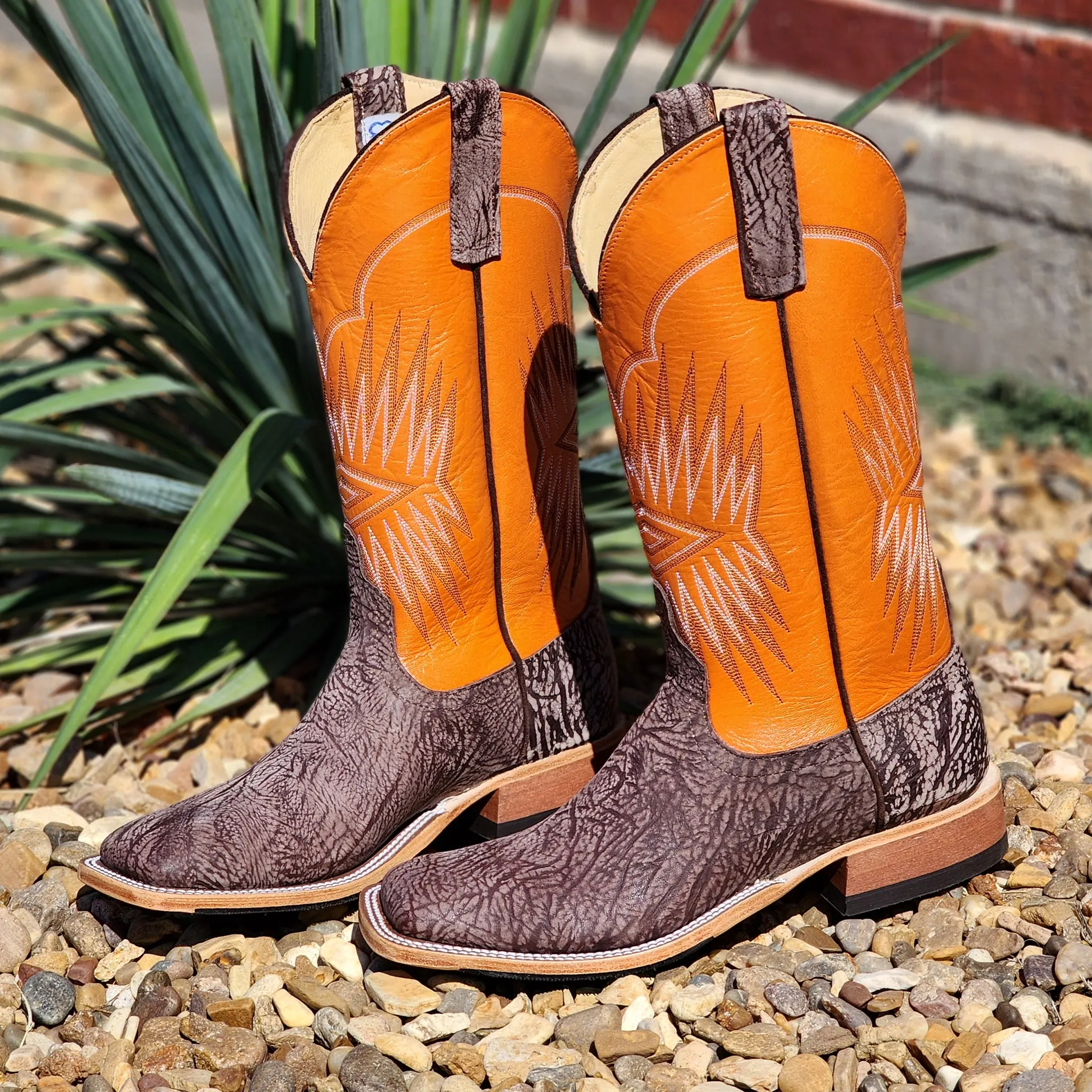 Anderson Bean Men's Brown Washed Square Toe