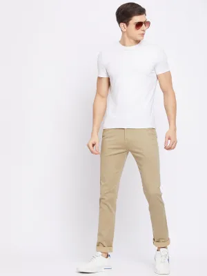 Beige Printed Trousers