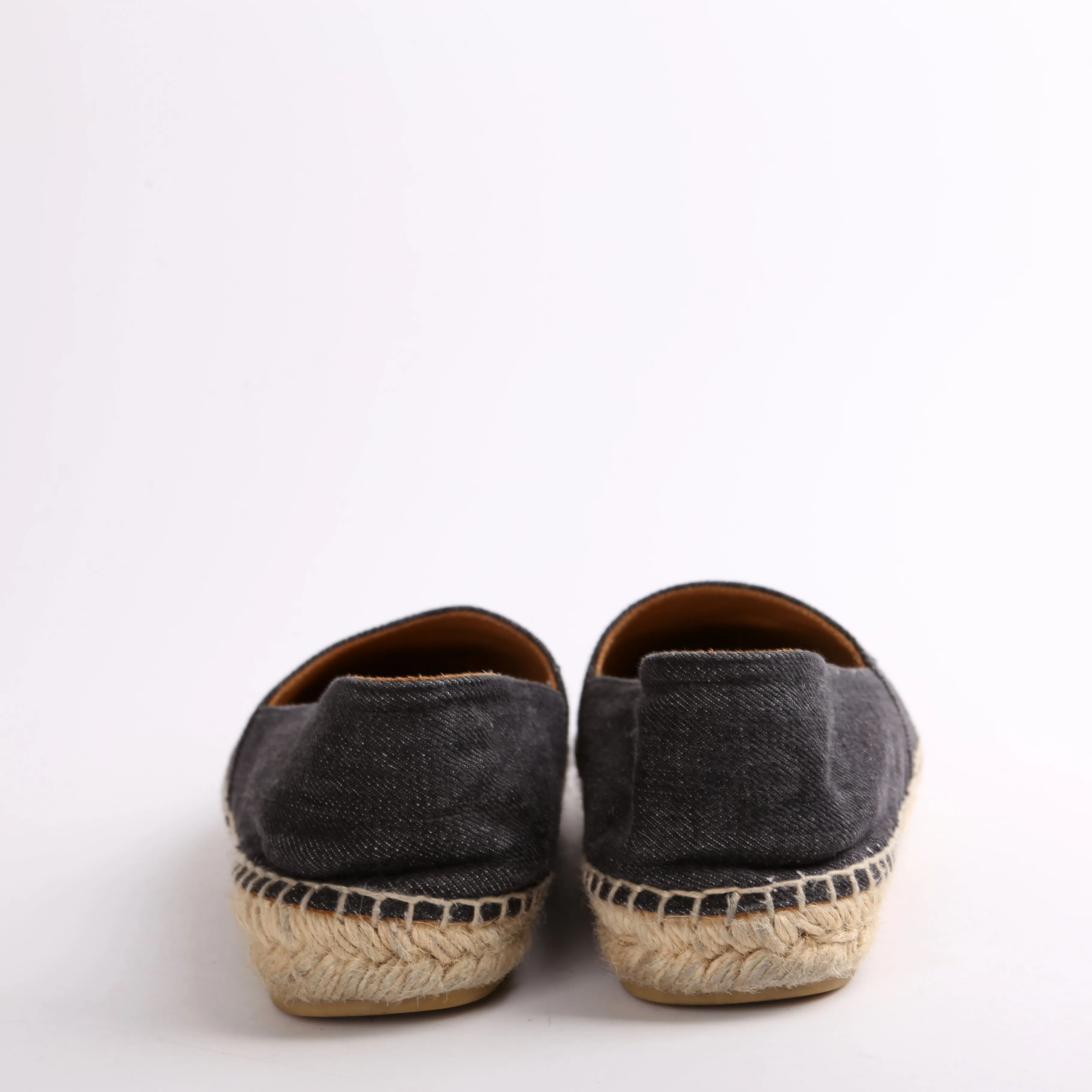 Black Denim Logo Espadrilles Size 37