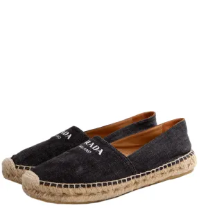 Black Denim Logo Espadrilles Size 37