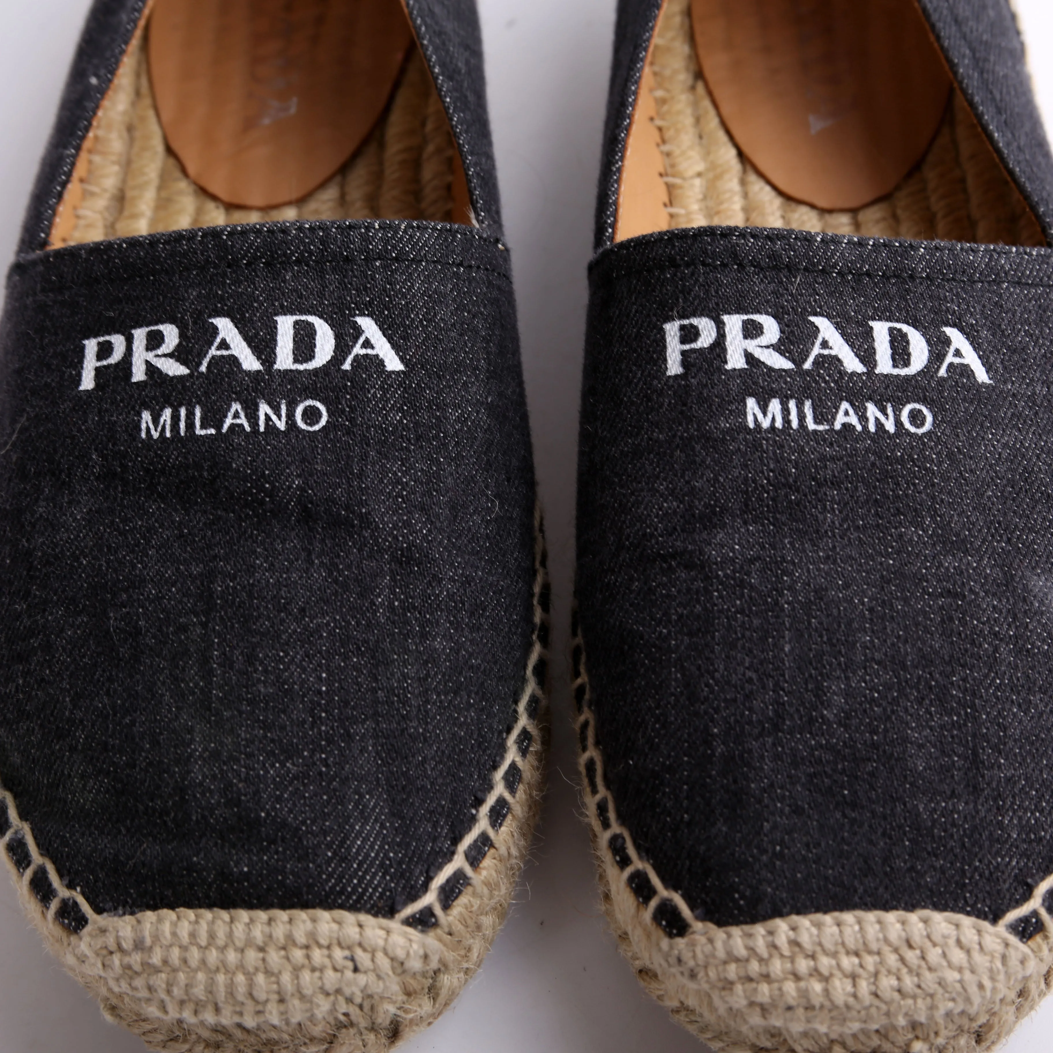 Black Denim Logo Espadrilles Size 37