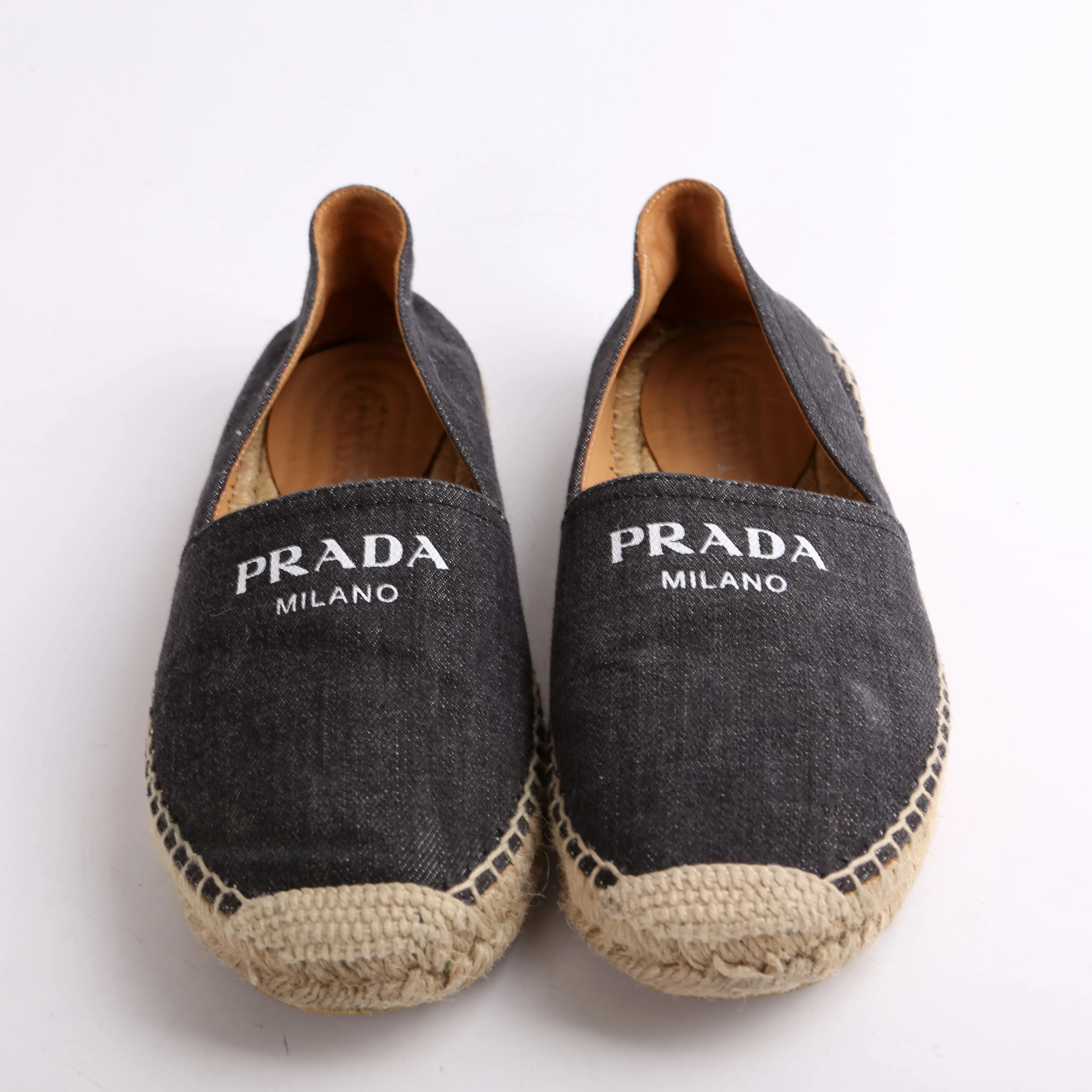 Black Denim Logo Espadrilles Size 37