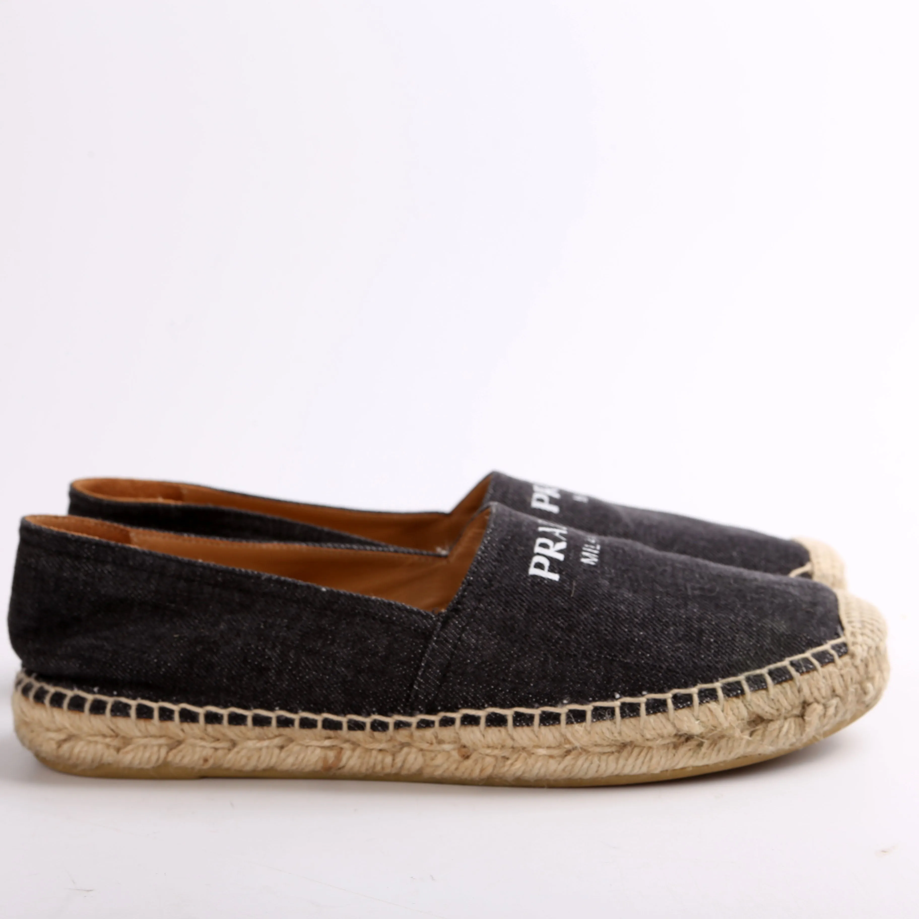 Black Denim Logo Espadrilles Size 37