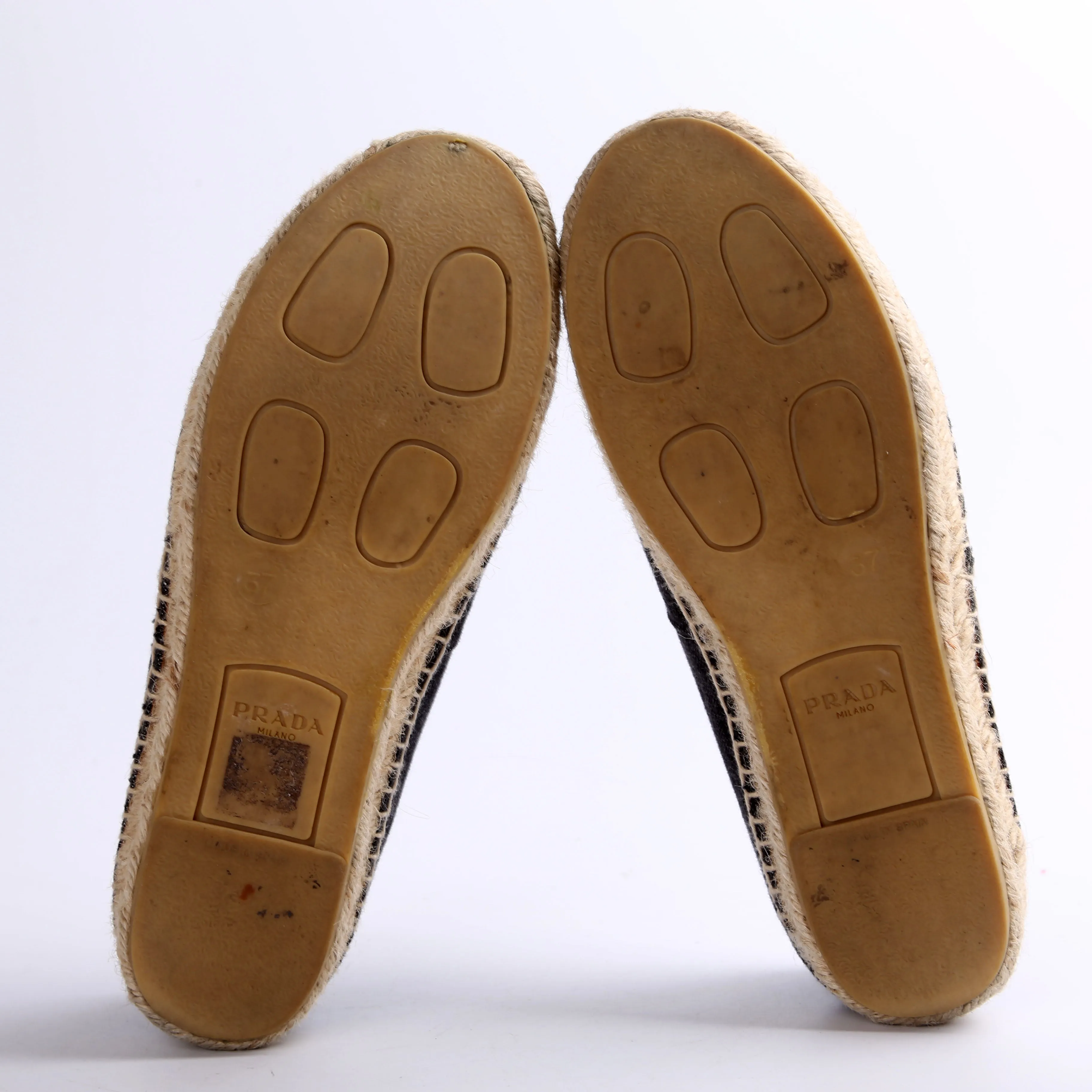 Black Denim Logo Espadrilles Size 37
