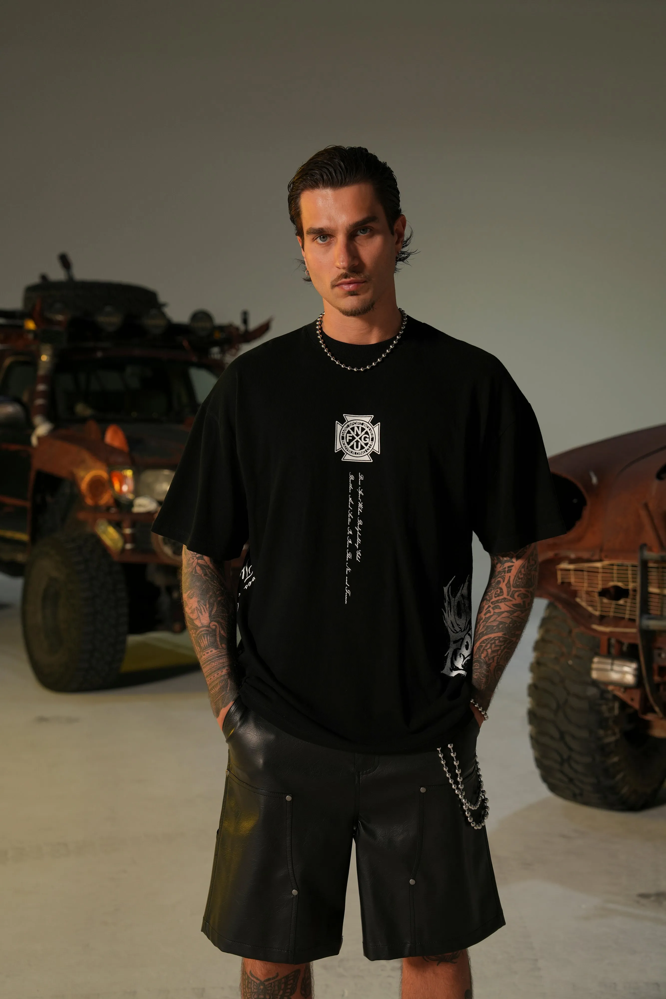 Born Warrior "Side By Side" Series Premium Tee in Black
