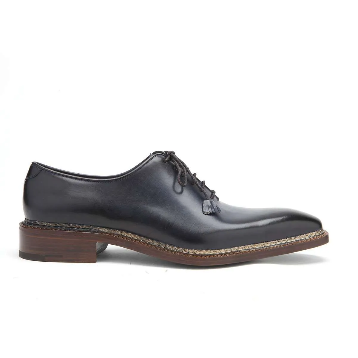 Caporicci 1400 Men's Luxury Italian Designer Shoes Blue Calf-Skin Leather Oxfords (CAP1037)