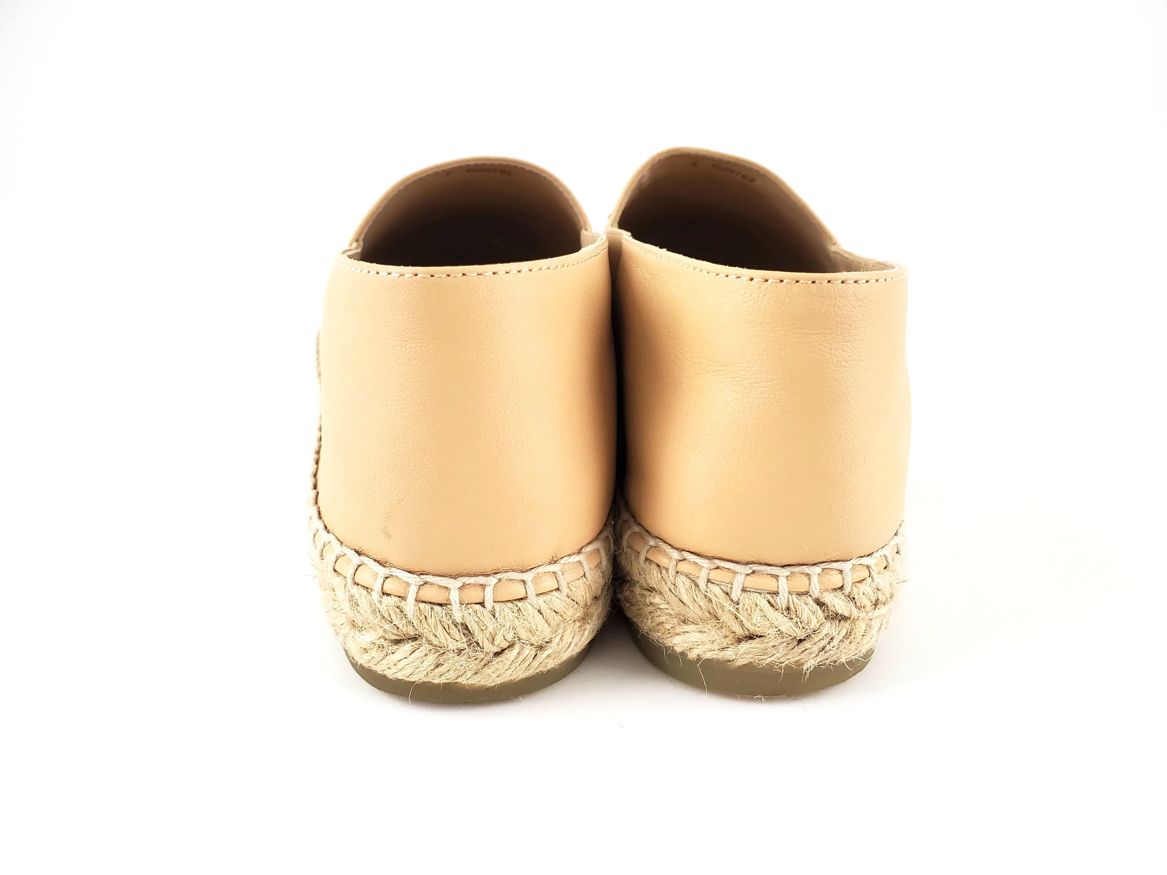 Chanel Beige Black Lambskin Round Toe Espadrilles 41
