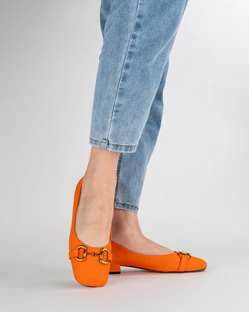 Classic Metal Decor Lychee Pattern Leisure Loafers