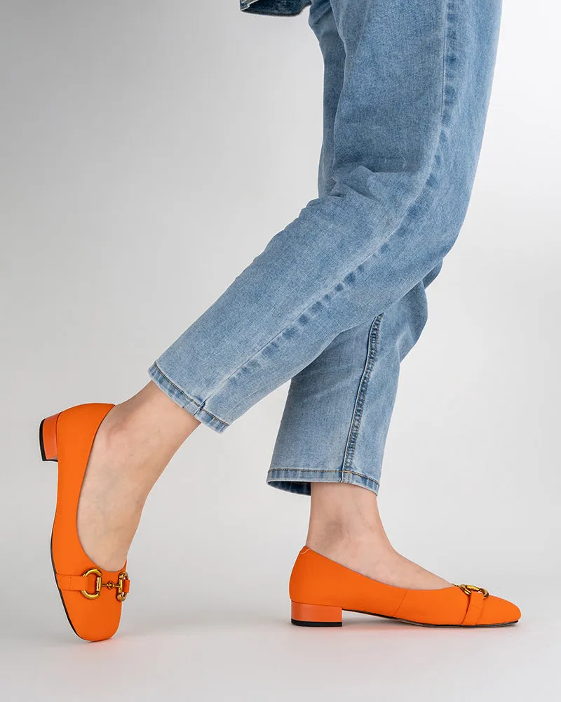Classic Metal Decor Lychee Pattern Leisure Loafers