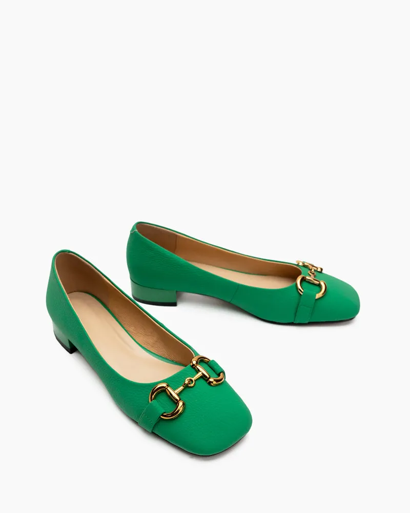 Classic Metal Decor Lychee Pattern Leisure Loafers