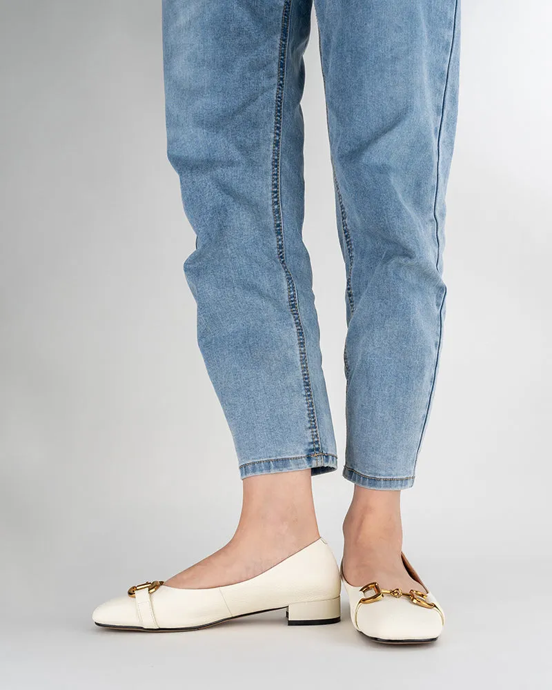 Classic Metal Decor Lychee Pattern Leisure Loafers