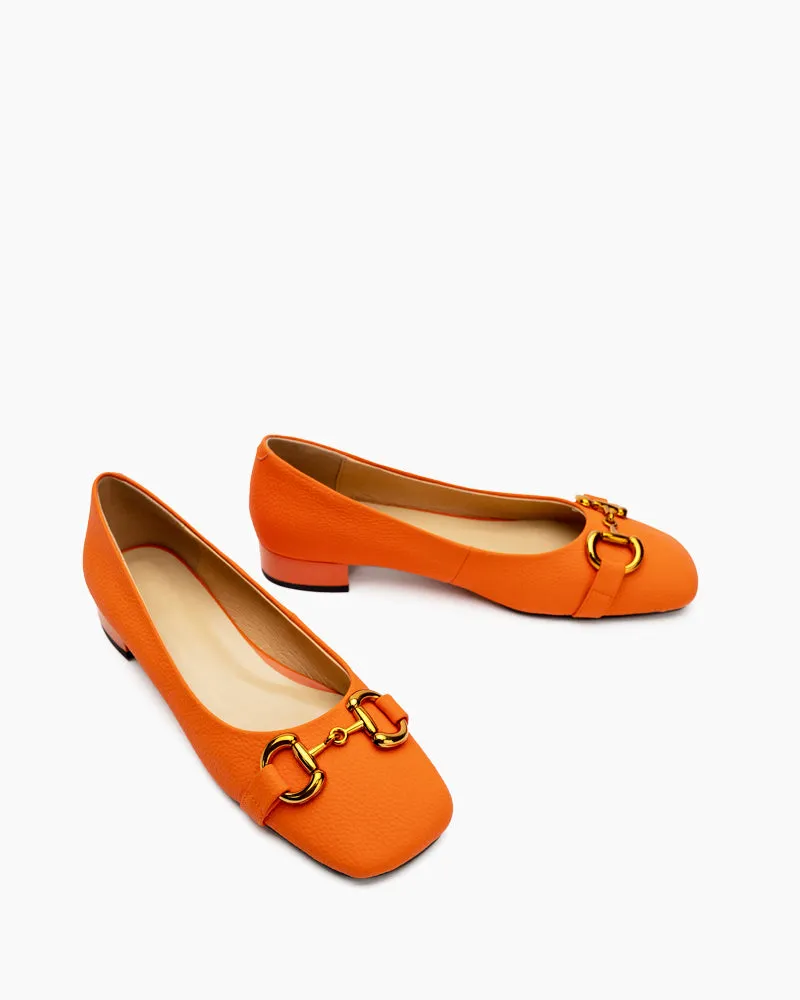 Classic Metal Decor Lychee Pattern Leisure Loafers