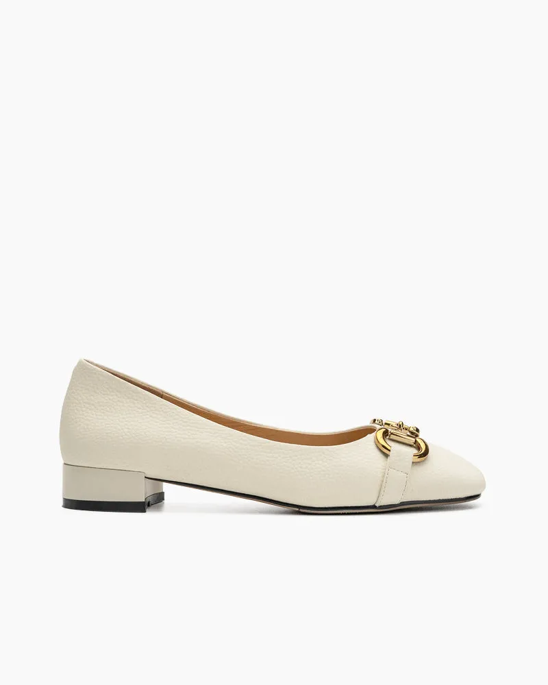 Classic Metal Decor Lychee Pattern Leisure Loafers