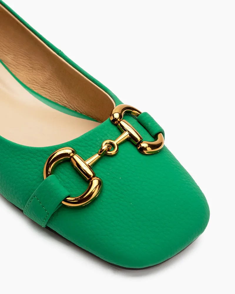 Classic Metal Decor Lychee Pattern Leisure Loafers