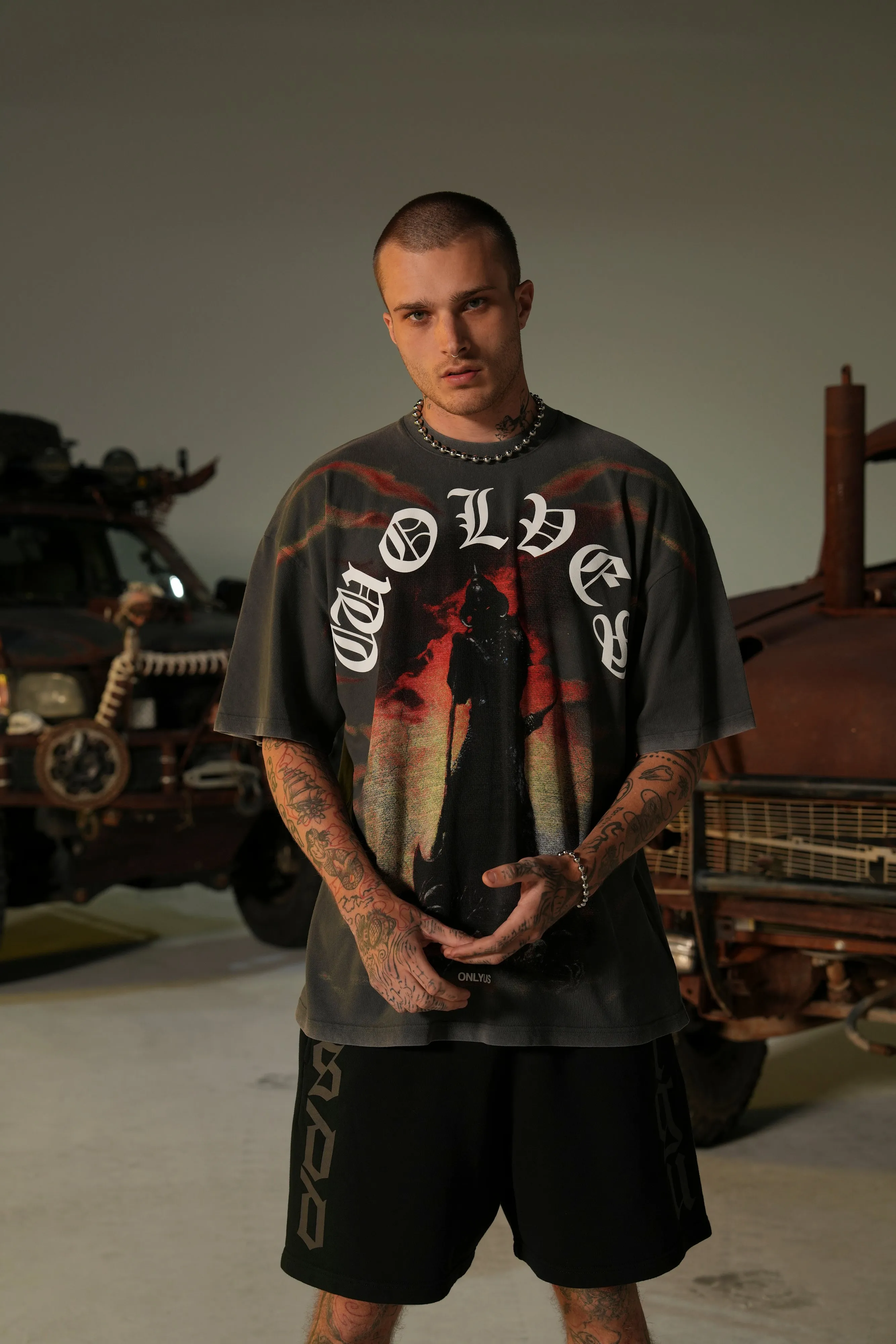 Conquer "Premium" Oversized Tee in Wolf Gray