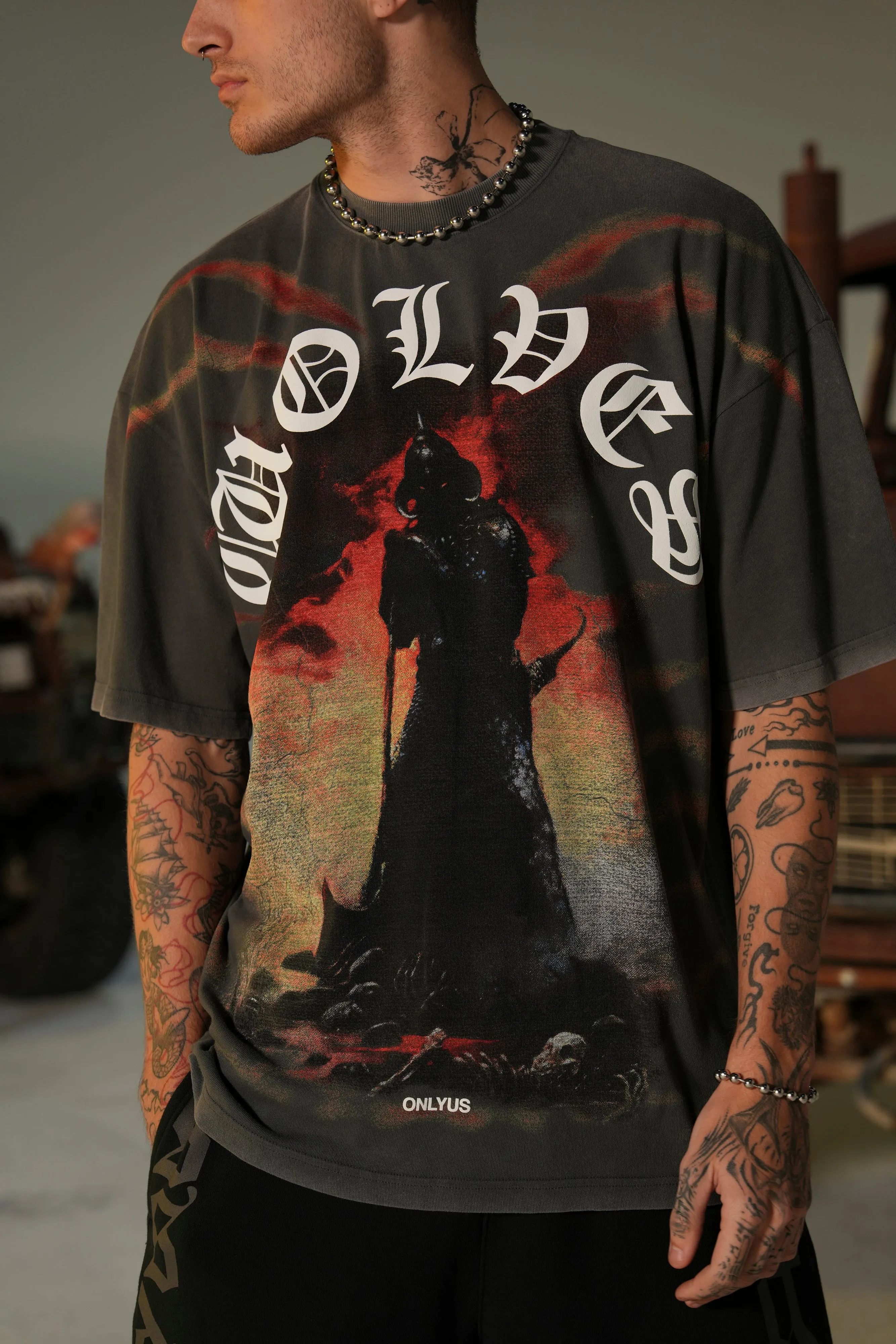 Conquer "Premium" Oversized Tee in Wolf Gray
