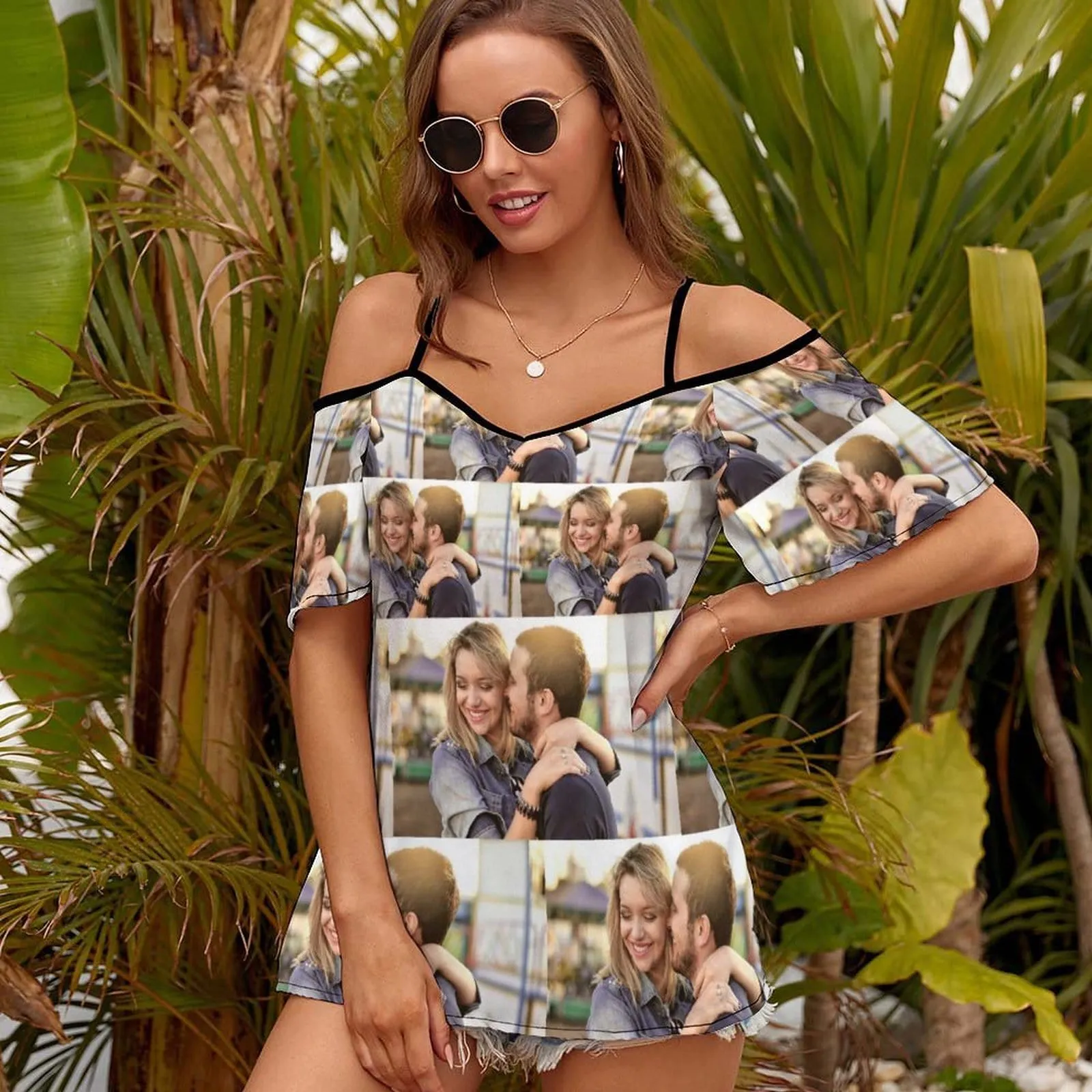 Custom Photo Commemorate Our Love Women's Suspender Top