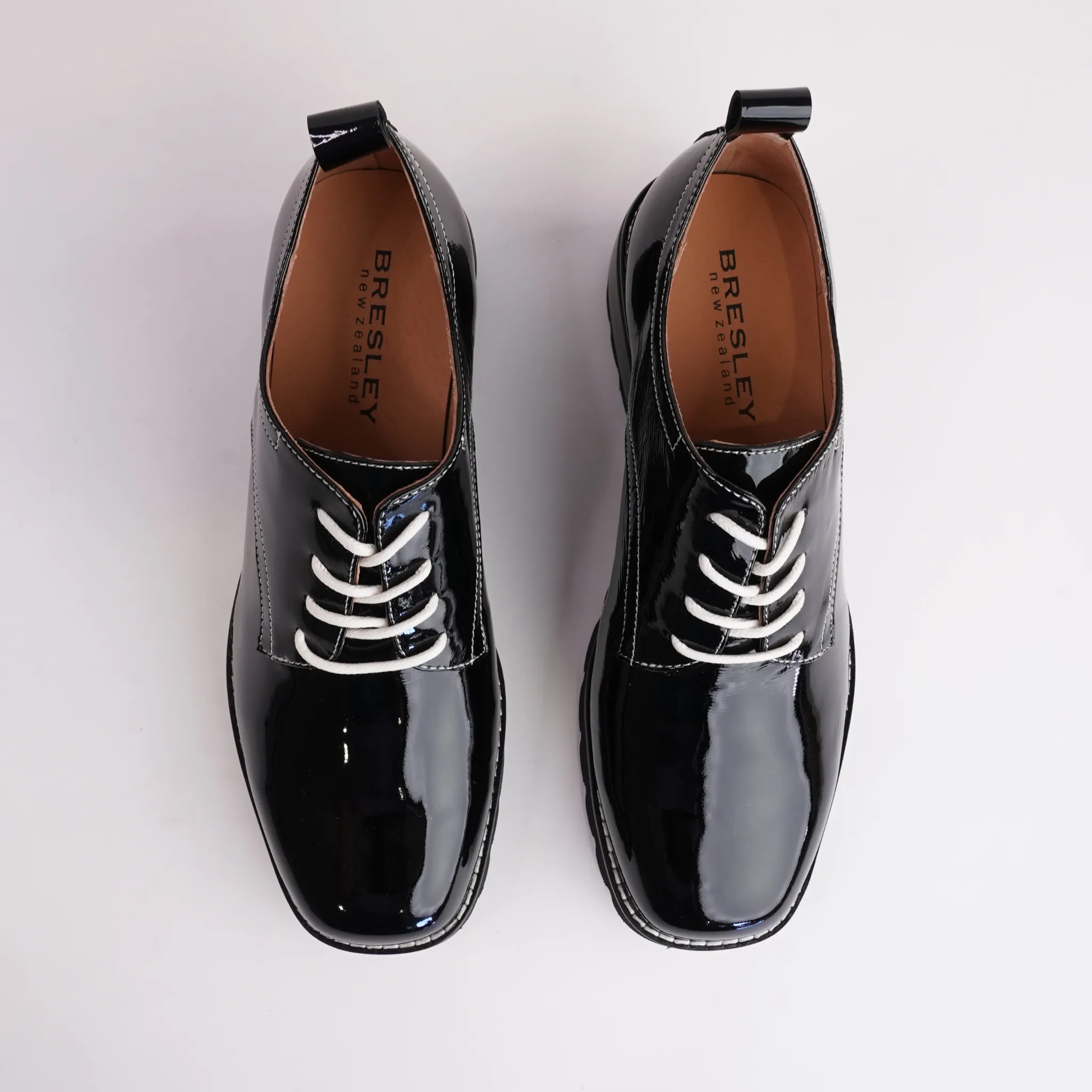Daya Black Patent Leather Heeled Loafers