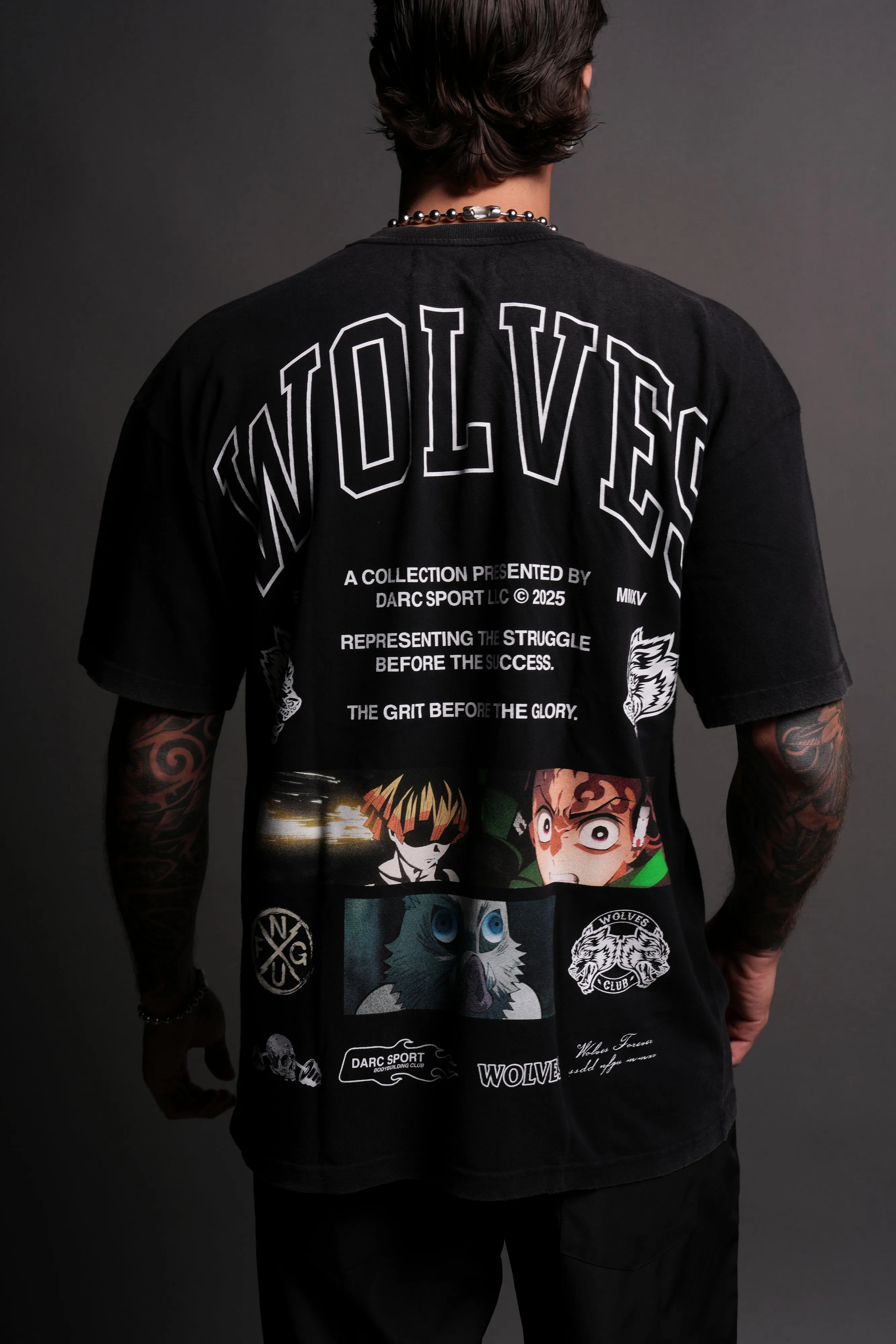 Don't Give Up "Premium" Oversized Tee in Black