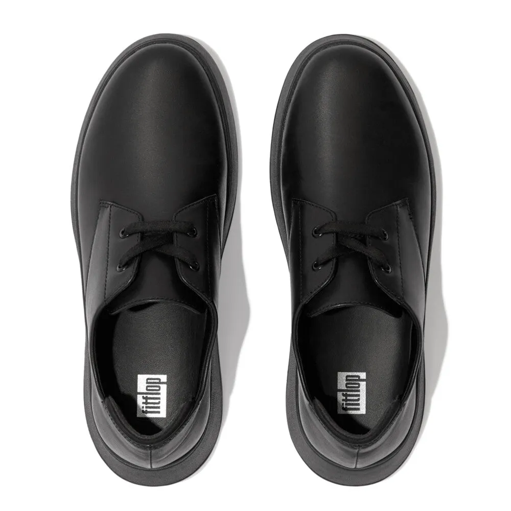 F-MODE Leather Flatform Lace-Up Derbies
