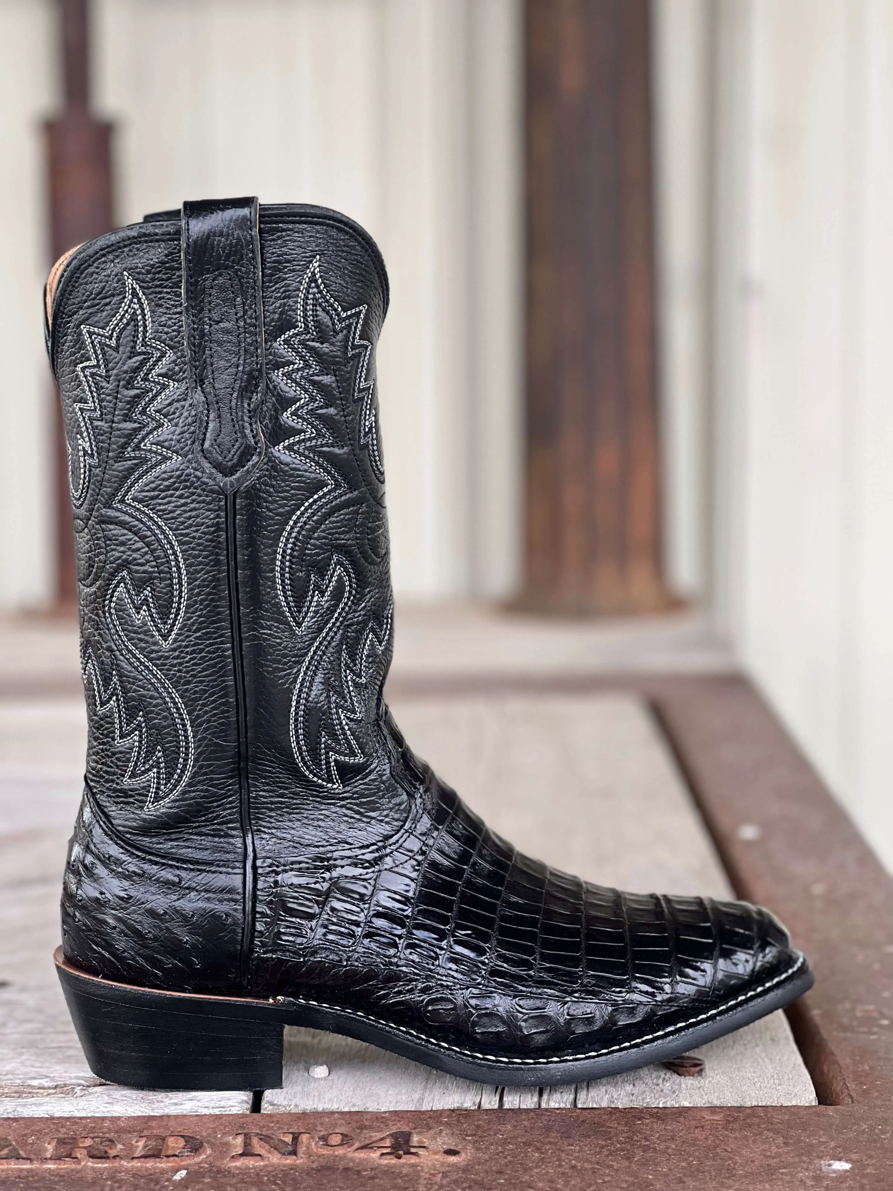 Fenoglio Boot Co. | Black Caiman Boot