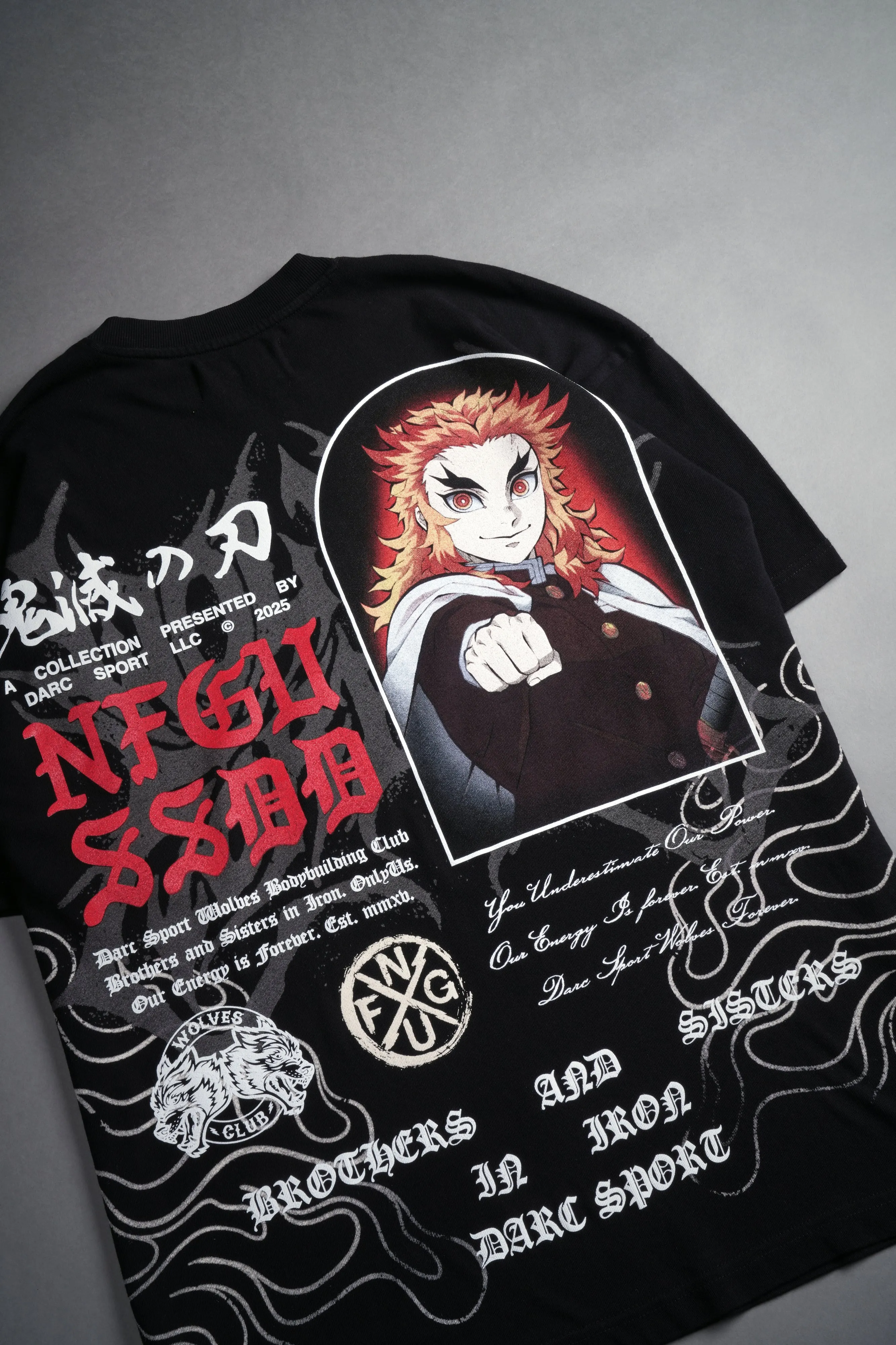 Flame Pillar "Premium" Oversized Tee in Black