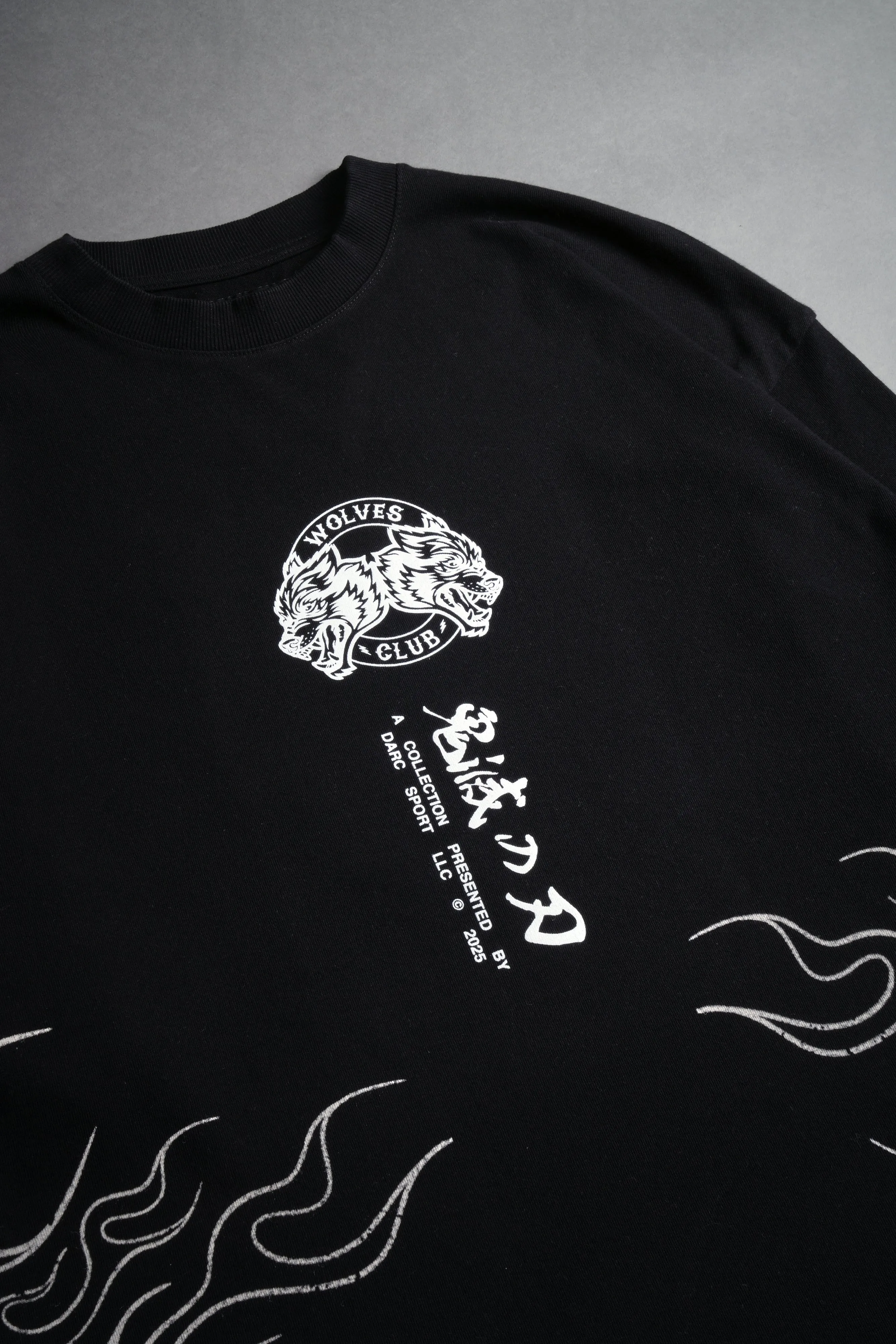Flame Pillar "Premium" Oversized Tee in Black