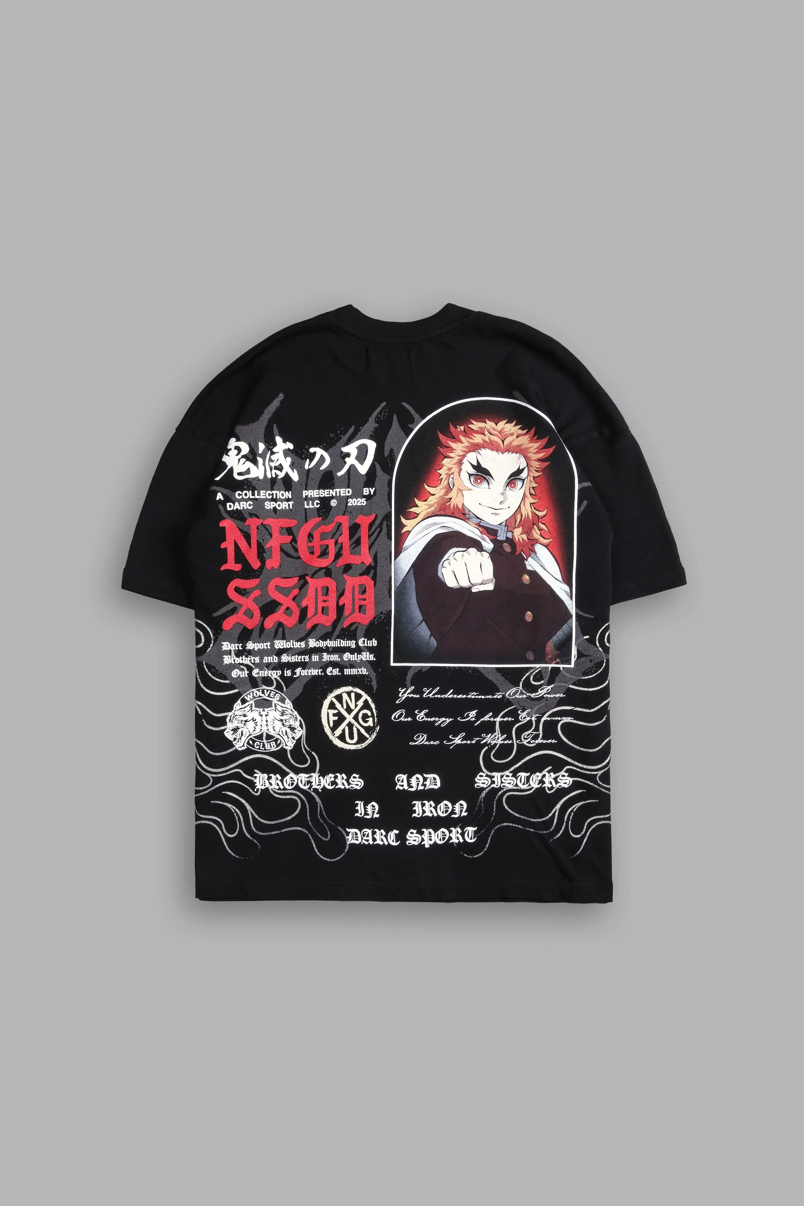 Flame Pillar "Premium" Oversized Tee in Black