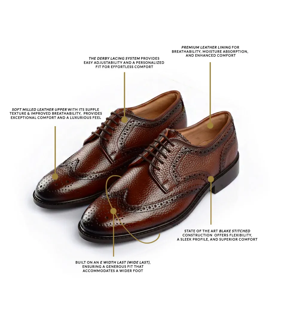 Full Brogue Derby - Cognac (Wide)