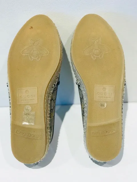 Gucci Flat Pilar GG Espadrille With Bees