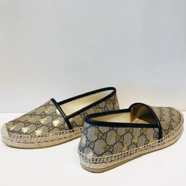 Gucci Flat Pilar GG Espadrille With Bees