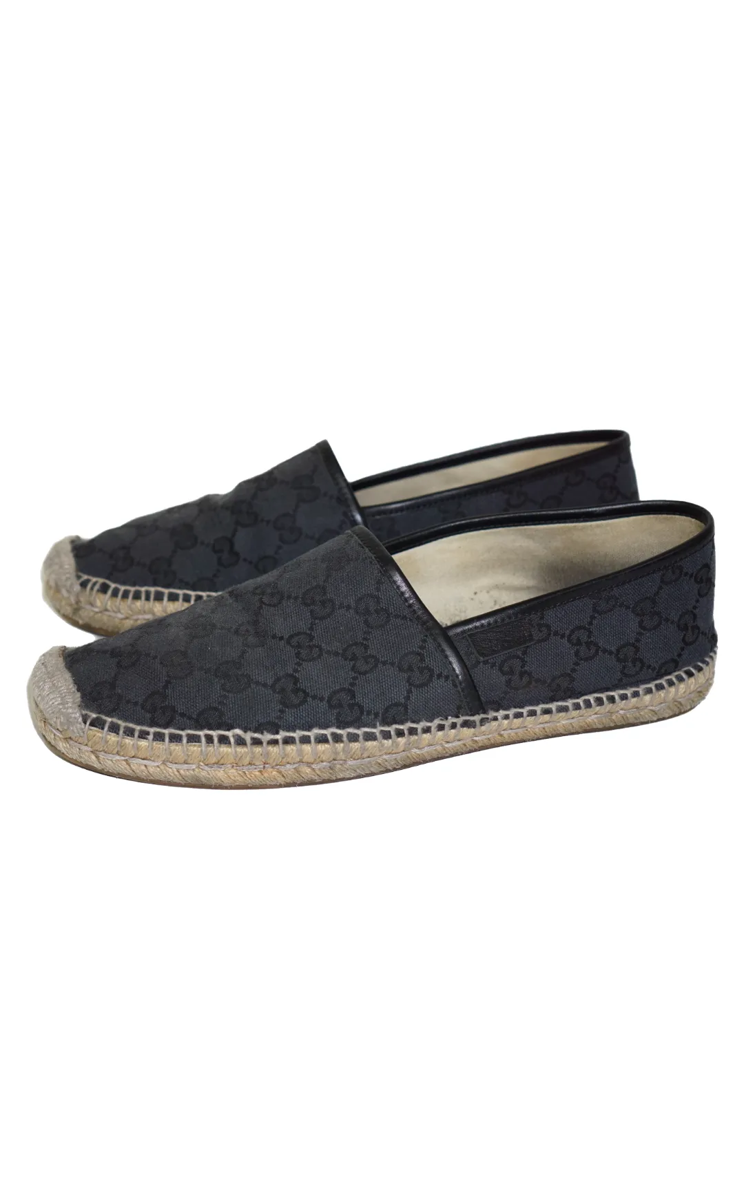 GUCCI GG Logo Monogram Black Espadrilles