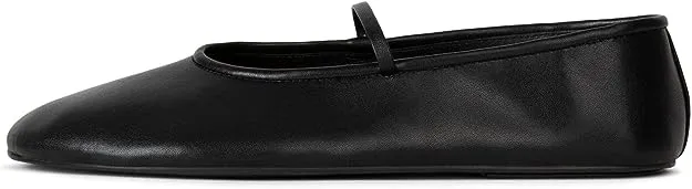 Jeffrey Campbell Dancerina Black Rounded Toe Slip On Mary Jane Ballet Flats