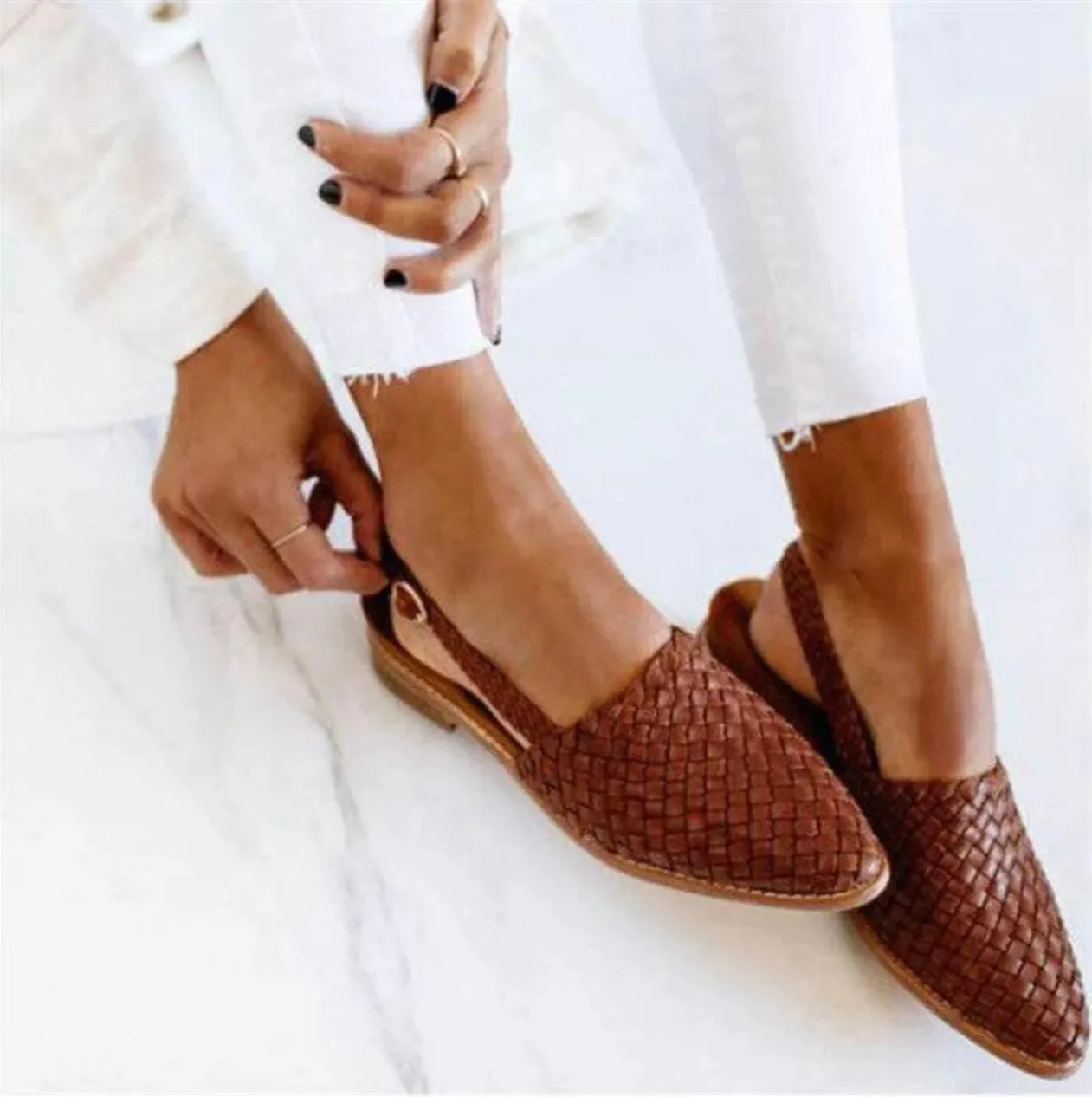 JOANNE  WOVEN SLINGBACK FLATS