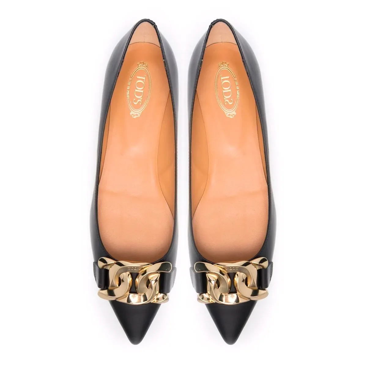 Kate Chain Pointed Flat Pumps