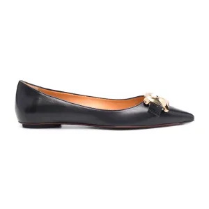 Kate Chain Pointed Flat Pumps