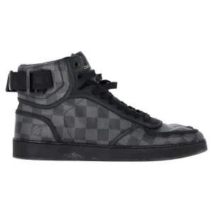 Louis Vuitton Damier Rivoli Hight Top Sneakers in Black Coated Canvas