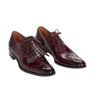 Mauri Men's Hand-Painted Bligny Burgundy Oxfords 1078 (MA4303)