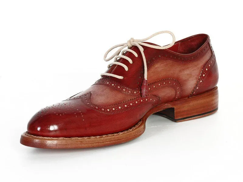 Paul Parkman Men's Bordeaux & Camel Wingtip Oxfords