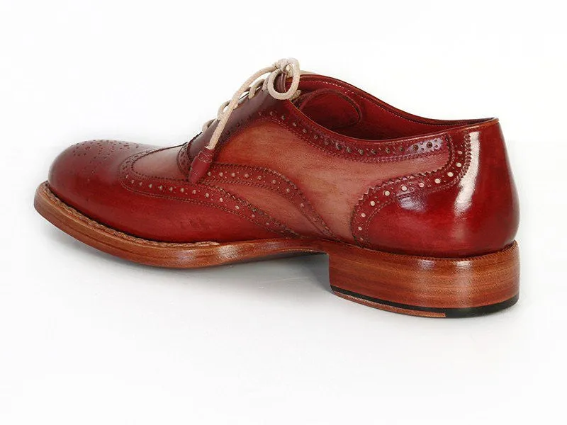 Paul Parkman Men's Bordeaux & Camel Wingtip Oxfords