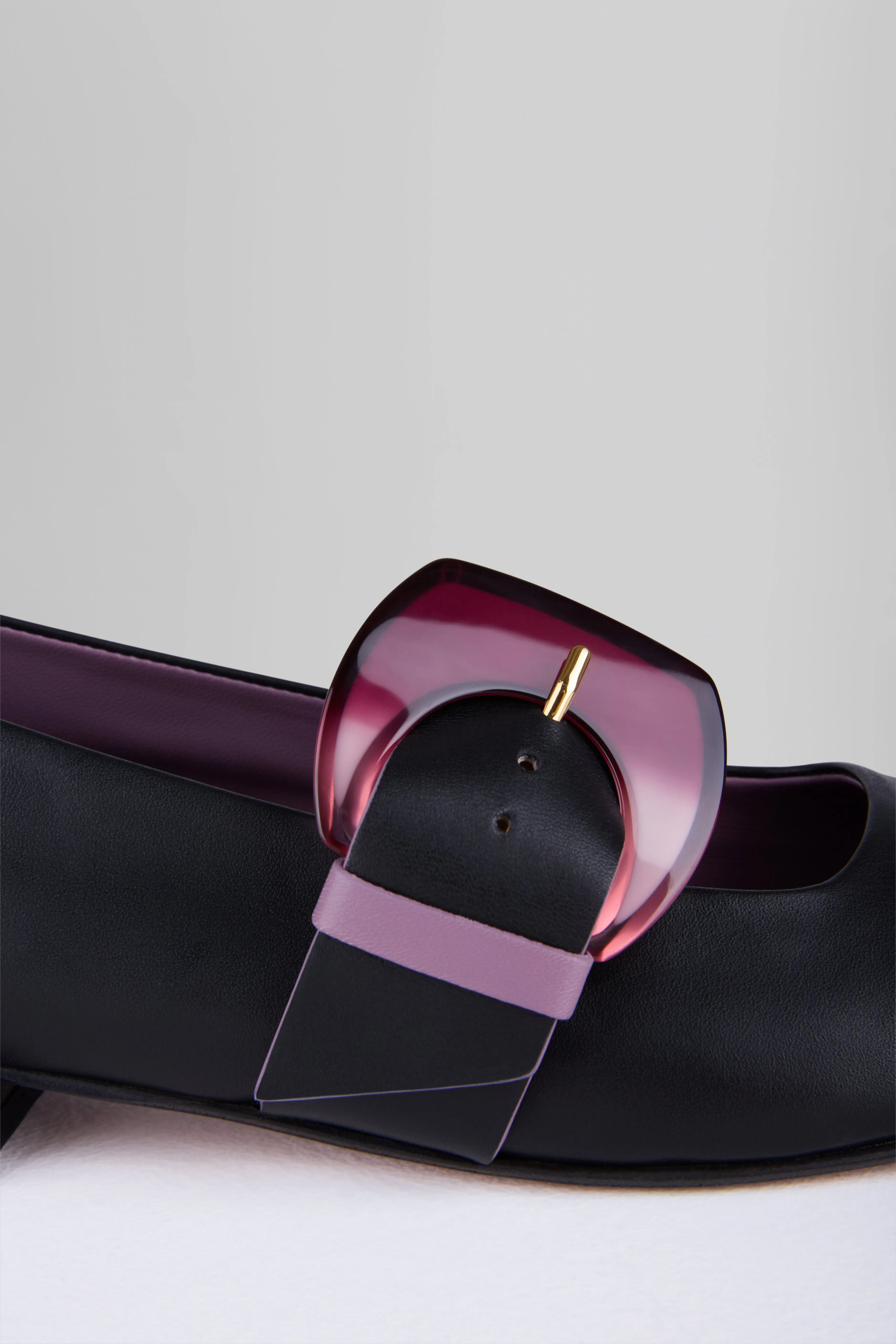 Rebecca Flat Mary Jane in Nero