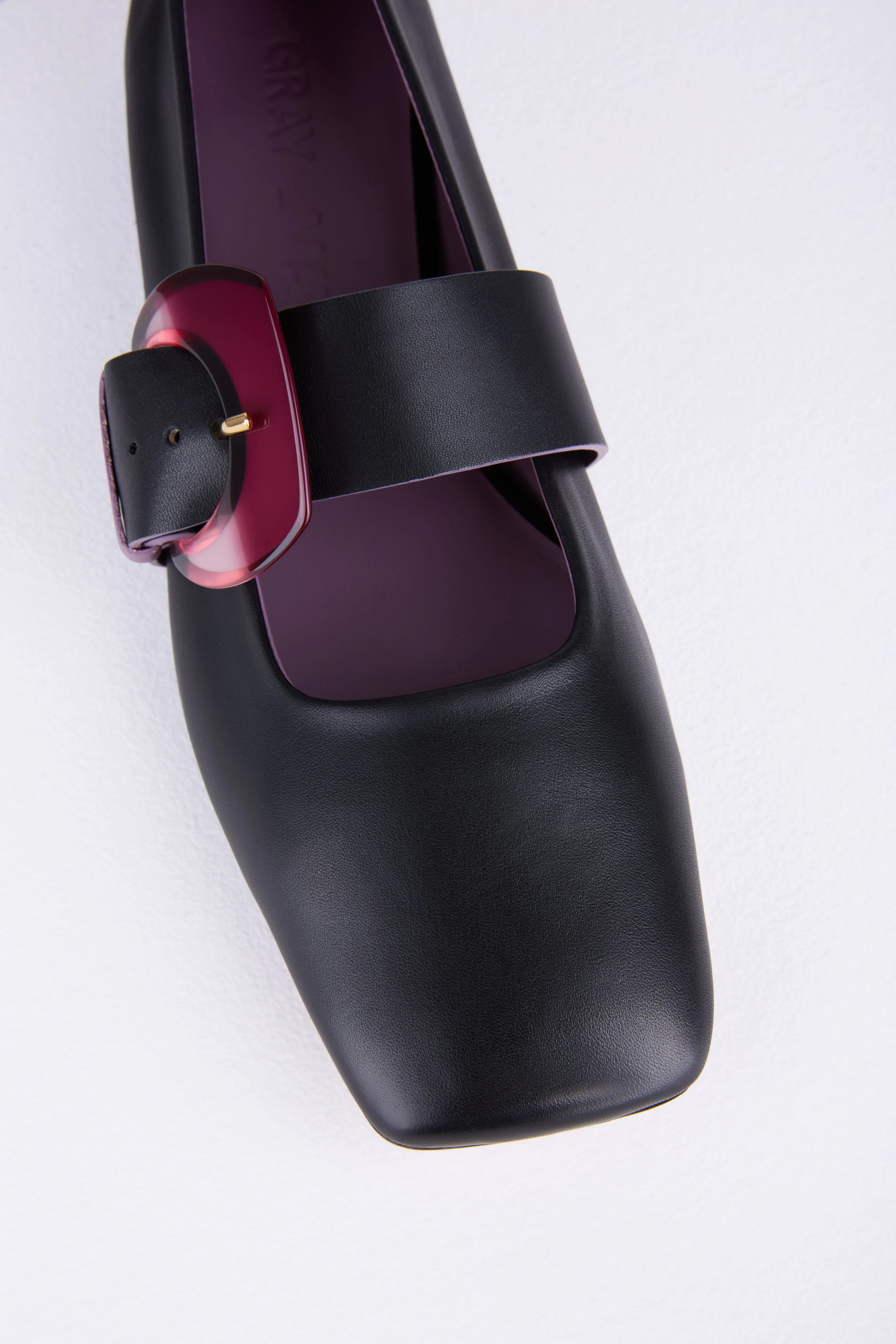Rebecca Flat Mary Jane in Nero