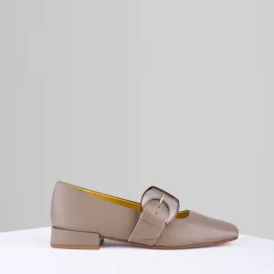 Rebecca Flat Mary Jane in Taupe