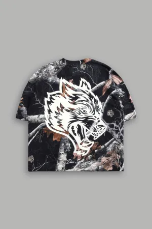 Respect The Wolves "Premium" Box Cut Tee in Darc Woodland Camo