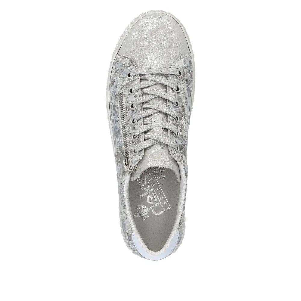 Rieker Trainer N0900-90 SILVER Print Sneakers